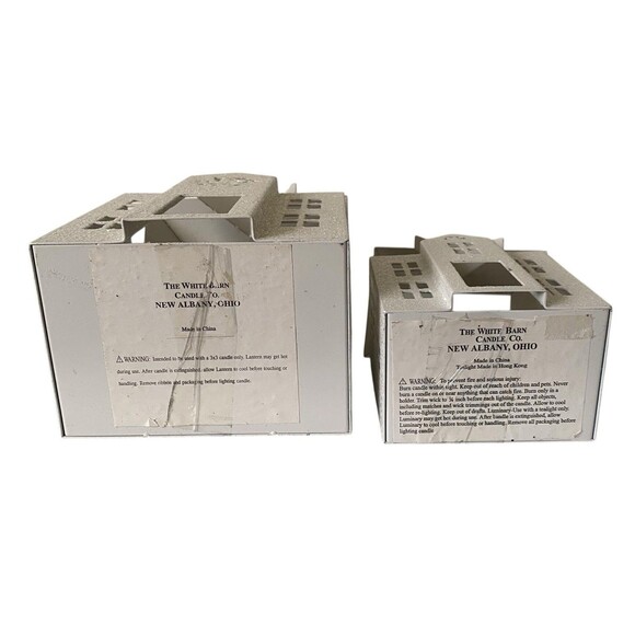 White Barn Co Bath & Body Works Glitter House Luminary Candle Holder Large Small - Picture 9 of 11